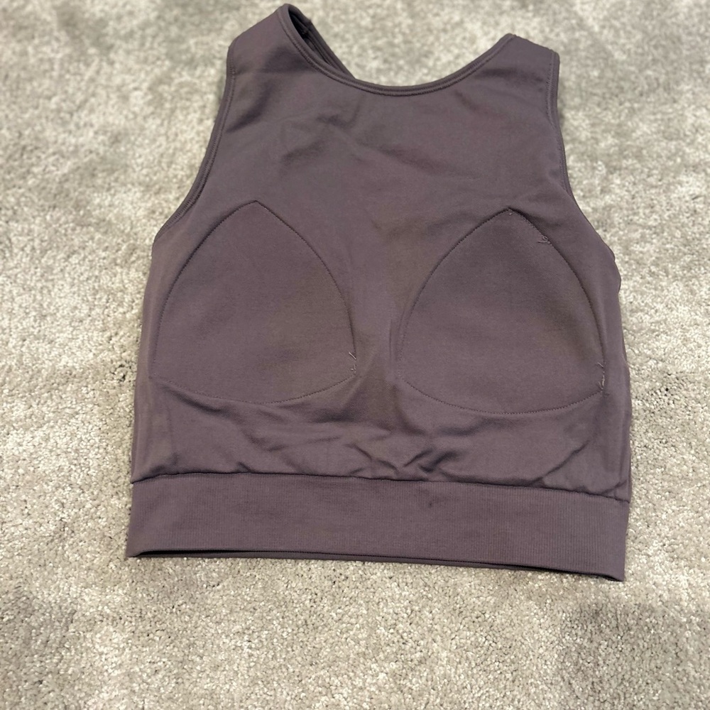 NWOT Running Girl Racerback High Neck Purple Sports Bra Size Small - Picture 5 of 5